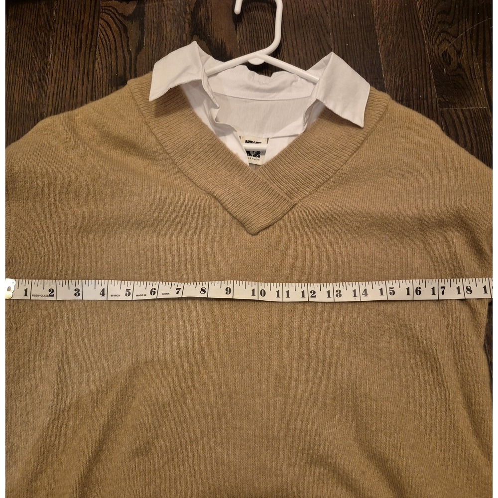 Anne Klein Sweater Blouse Career Top Office‎ Tan Jumper Size S GUC - Picture 7 of 9